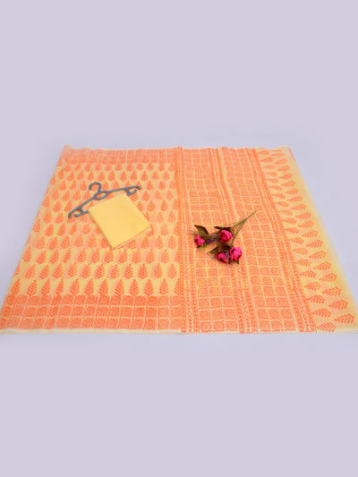 Hand Block Print Kota Doria Saree with Blouse