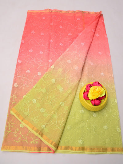 Pure Kota Doria Floral Weave Saree in Multicolored Shades