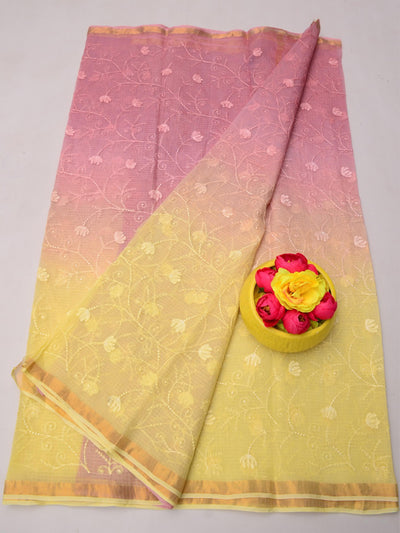 Pure Kota Doria Floral Weave Saree in Multicolored Shades