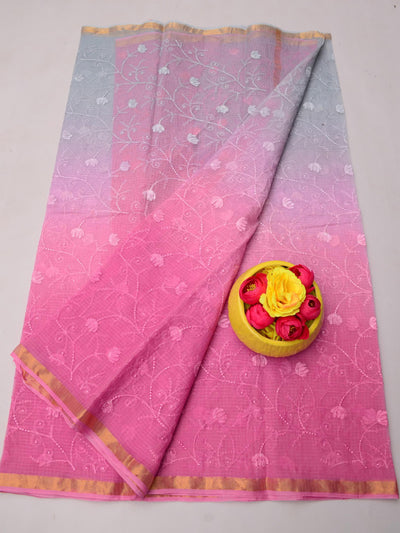 Pure Kota Doria Floral Weave Saree in Multicolored Shades