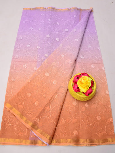 Pure Kota Doria Floral Weave Saree in Multicolored Shades