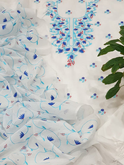 Kota Doria Embroidery Work Suits Set