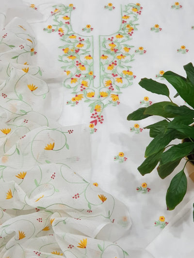 Kota Doria Embroidery Work Suits Set