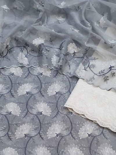 Kota Doria Embroidery Work Suit ( Unstitched )