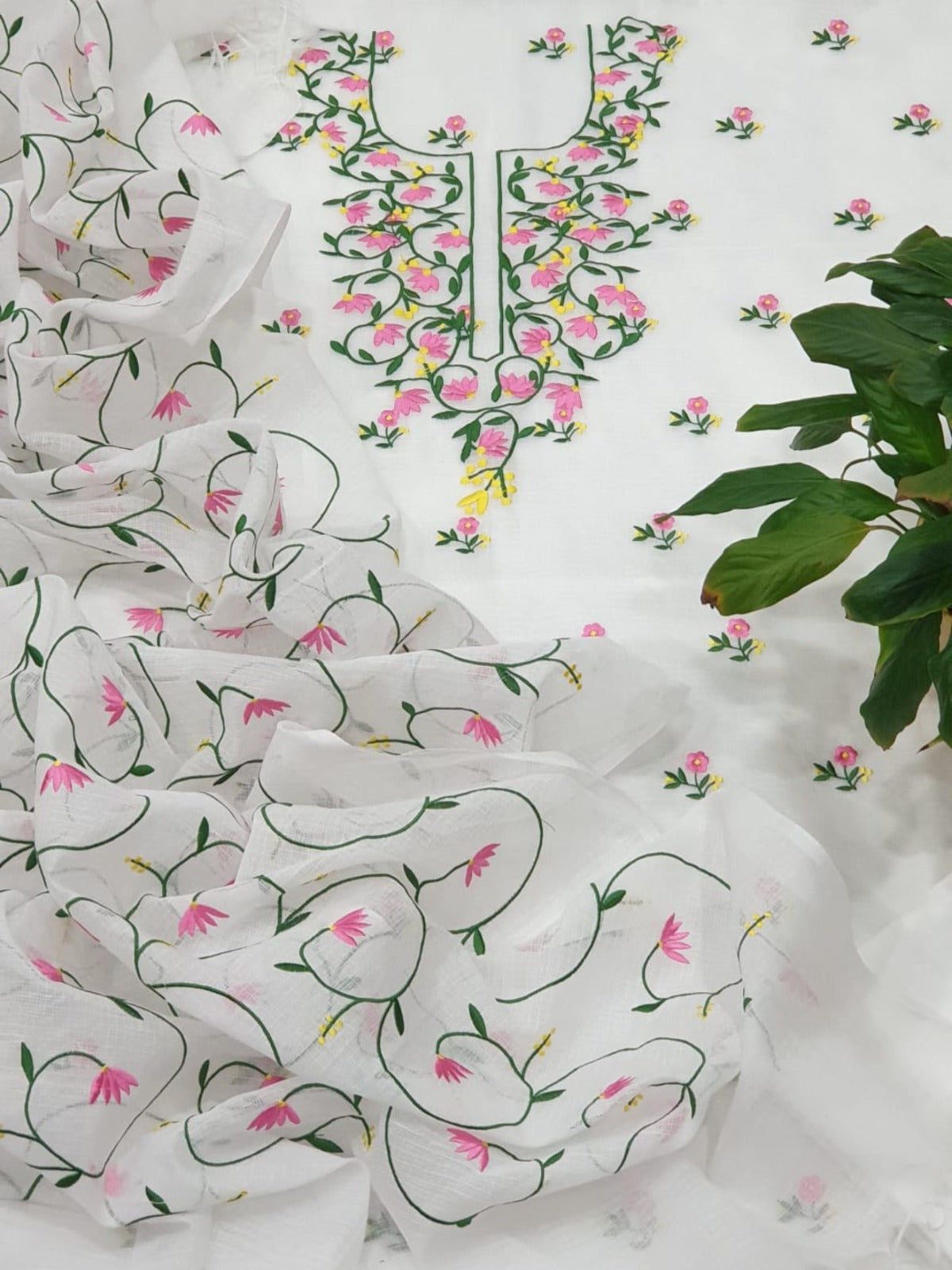 Kota Doria Embroidery Work Suits Set