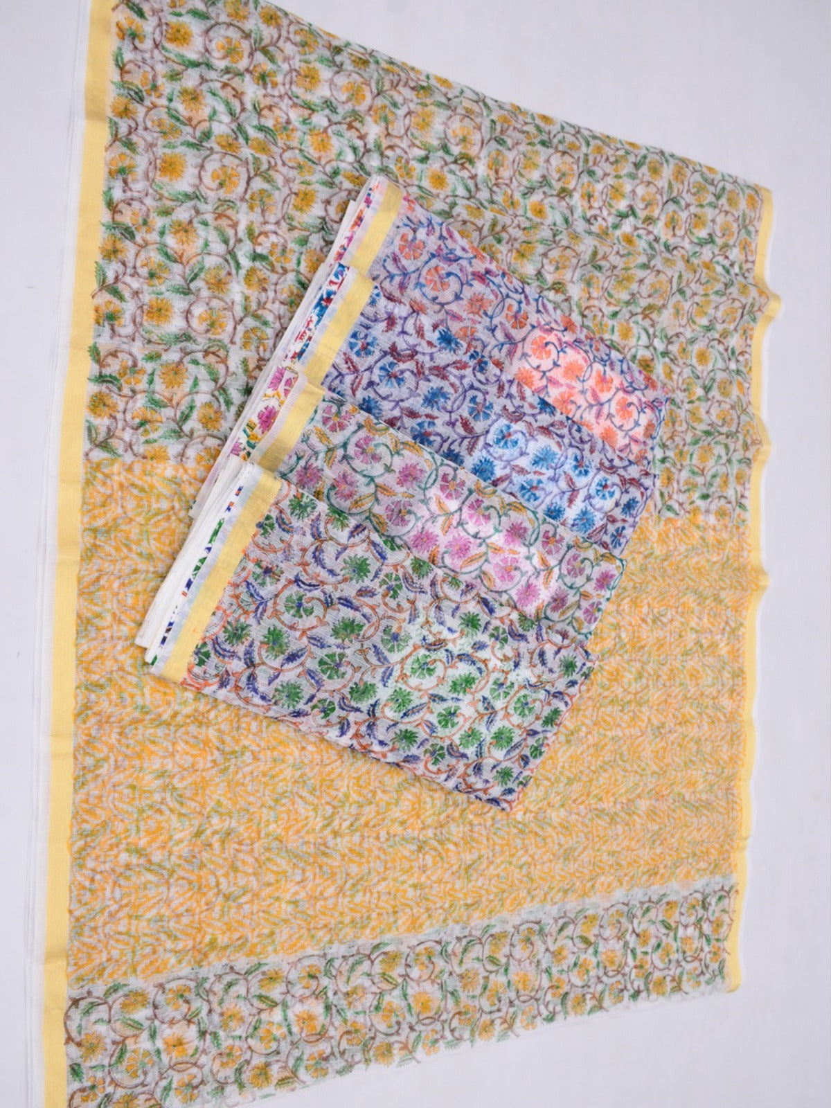Kota Doria Hand Block Print Saree