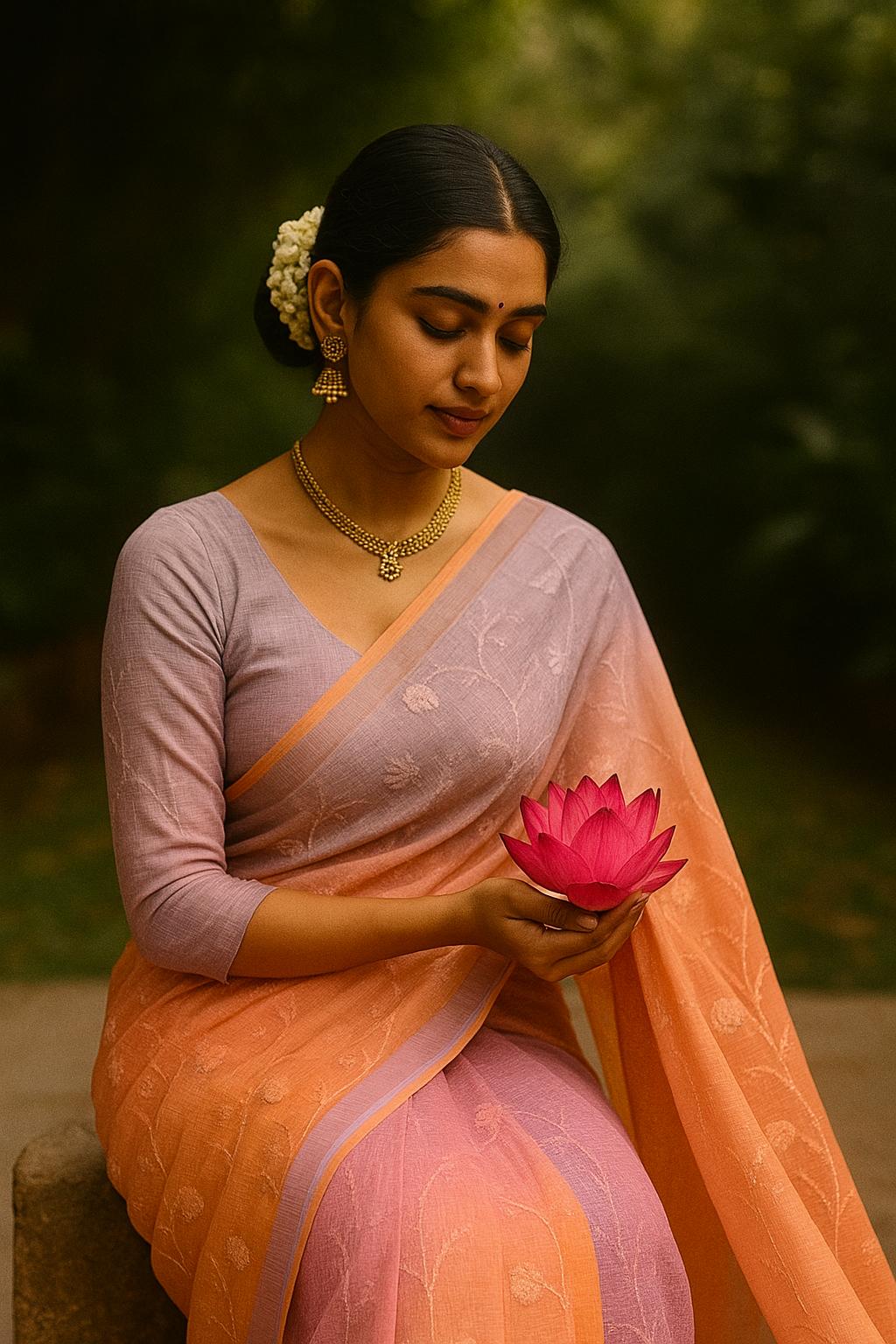 Pure Kota Doria Floral Weave Saree in Multicolored Shades